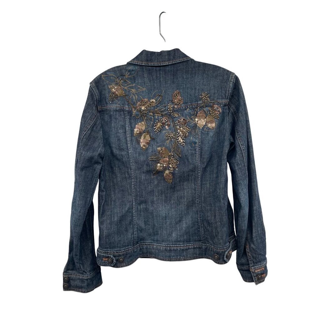 Coldwater Womens Denim Jacket Embroidered/Sequined Size 6 Button Up - Picture 7 of 9